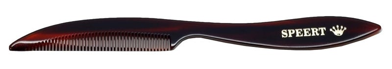 Speert #95 Handmade Narrow Tooth Mustache Beard Comb Small Tortoise Havana Acetate Thick Coarse Fine Short Pocket Sized Facial Hair Grooming Tangle Free Beard Straightener Growth Care Styling Wet Comb