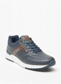 Lee Cooper حذاء رياضي رجالي برباط للكاحل منخفض مع تفاصيل لوحة مطبوعة بالشعار  - Image 1
