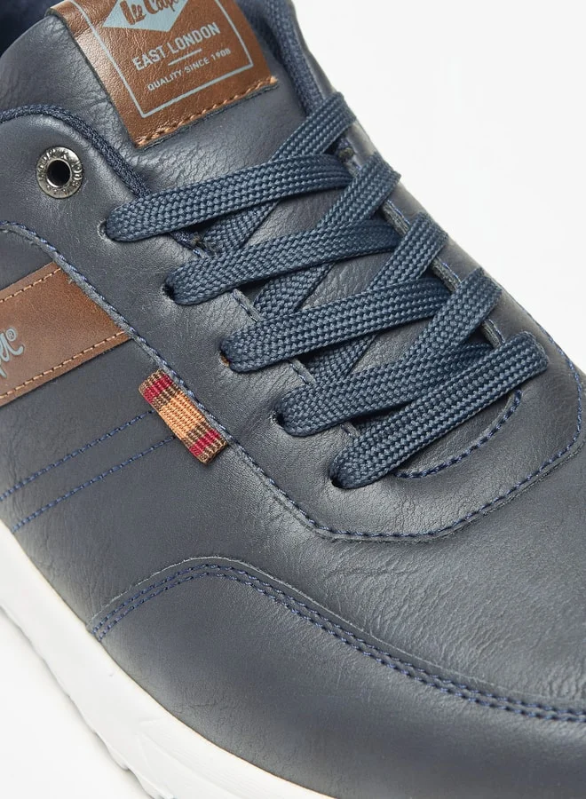 Lee Cooper Men's Logo Print Panel Detail Lace Up Low Ankle Sneakers