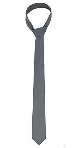 Kebocis Mens Solid Color Cotton Necktie Regular Tie for Men, Grey - Image 3
