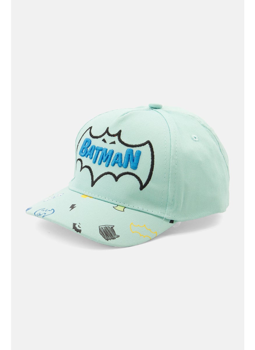 Batman Kids Boy Embroidered Logo Adjustable Cap, Mint Blue  - Image 1