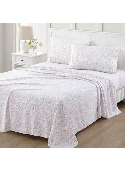 MARTHA STEWART Ultra Soft Brushed and Washed Microfiber 3 Piece Sheet Set  Easy Care  Comfy Bed Sheets with Deep Pocket  1 Flat Sheet  1 Fitted Sheet  1 Standard Pillowcase  Twin Size  Pink & Blue