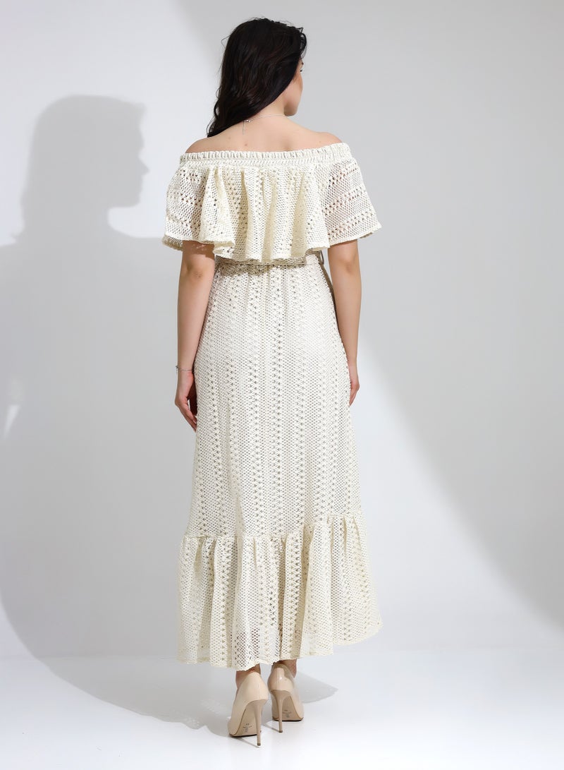 Elegant Dress With An Off-Shoulder Neckline And High Quality - Image 4