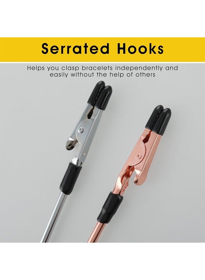 Cobee 3 Pcs Bracelet Clasp Helper Tools, Stainless Steel Portable Jewelry Clasp Helpers Quick Release Fastening and Hooking Equipment for Necklace, Watch Band, Ties, Zippers, Keychain, Closures - Image 5