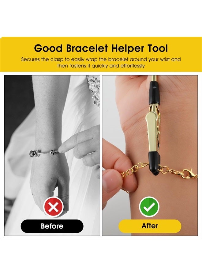 Cobee 3 Pcs Bracelet Clasp Helper Tools, Stainless Steel Portable Jewelry Clasp Helpers Quick Release Fastening and Hooking Equipment for Necklace, Watch Band, Ties, Zippers, Keychain, Closures - Image 2
