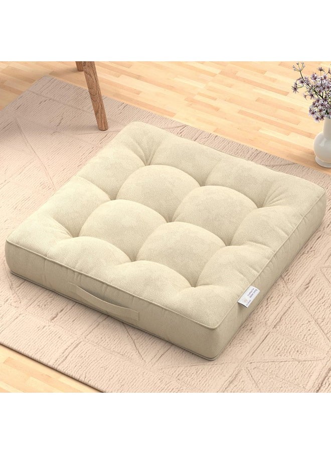 MY ARMOR Floor Cushions 50x50x10 Cm, Chair Cushions for Sitting | Seat Cushion for Yoga, Pooja, Meditation, Square Cushion for Office/Home Chair, Living Room | 100% Velvet - Cream - pzsku/ZFD60B03D0AB49B1BCA85Z/45/_/1738306477/28ad86a7-1682-4ab3-87a5-f8ea86cc2706