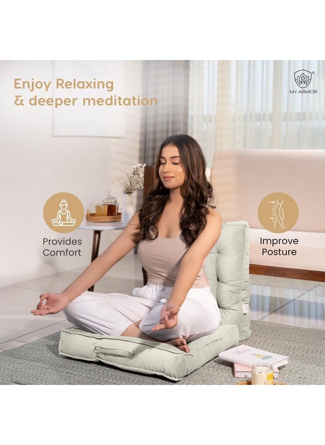 MY ARMOR Floor Cushions 50x50x10 Cm, Chair Cushions for Sitting | Seat Cushion for Yoga, Pooja, Meditation, Square Cushion for Office/Home Chair, Living Room | 100% Velvet - Cream - pzsku/ZFD60B03D0AB49B1BCA85Z/45/_/1738306482/e3dacbb2-84a4-411e-90b3-54b206720769