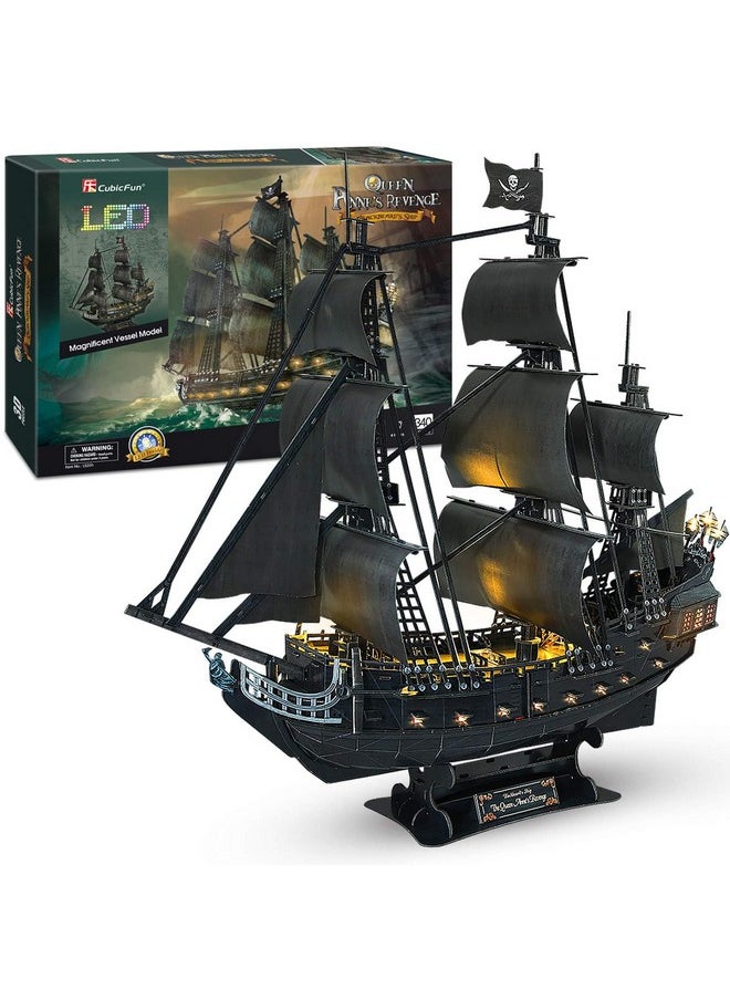 CubicFun - 3D Puzzles For Adults Home Decor Pirate Ship Gifts For Men Women Model Kits Brain Teaser Puzzles For Adults Teacher Gifts,Queen Anne'S Revenge 340 Pcs - Image 1