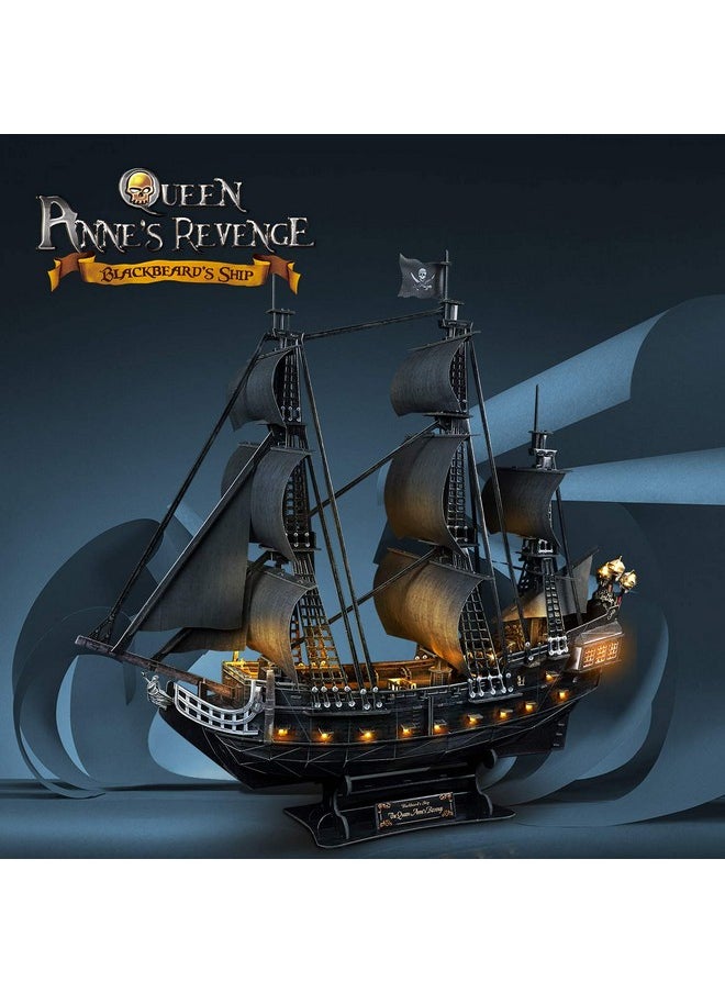 CubicFun - 3D Puzzles For Adults Home Decor Pirate Ship Gifts For Men Women Model Kits Brain Teaser Puzzles For Adults Teacher Gifts,Queen Anne'S Revenge 340 Pcs - Image 1
