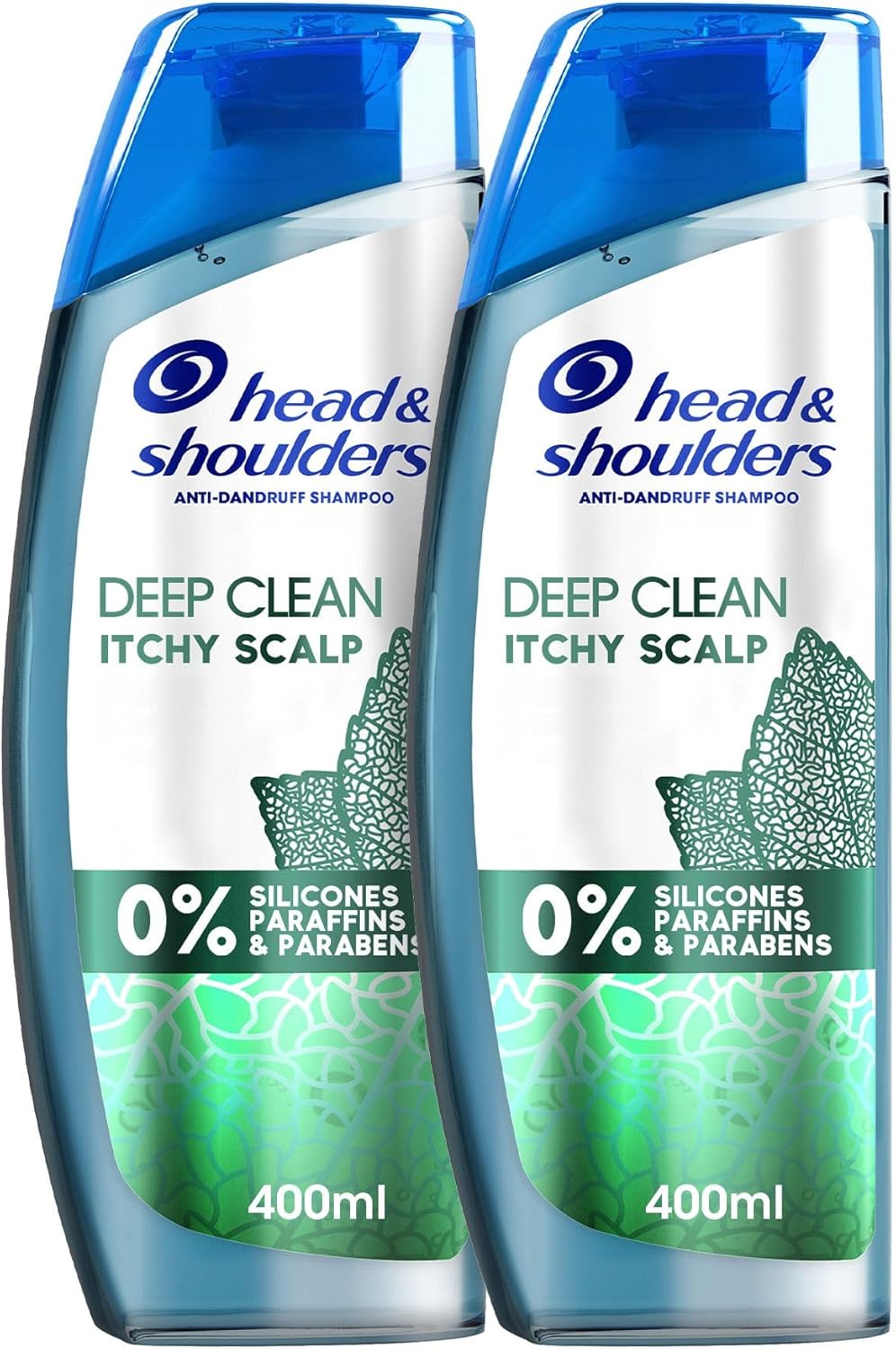 Head & Shoulders Deep Clean for Severe Itchy Scalp, Anti-Dandruff Shampoo, Free of Silicones, Parabens and Paraffins, 2 x 400ml, Pack of 2