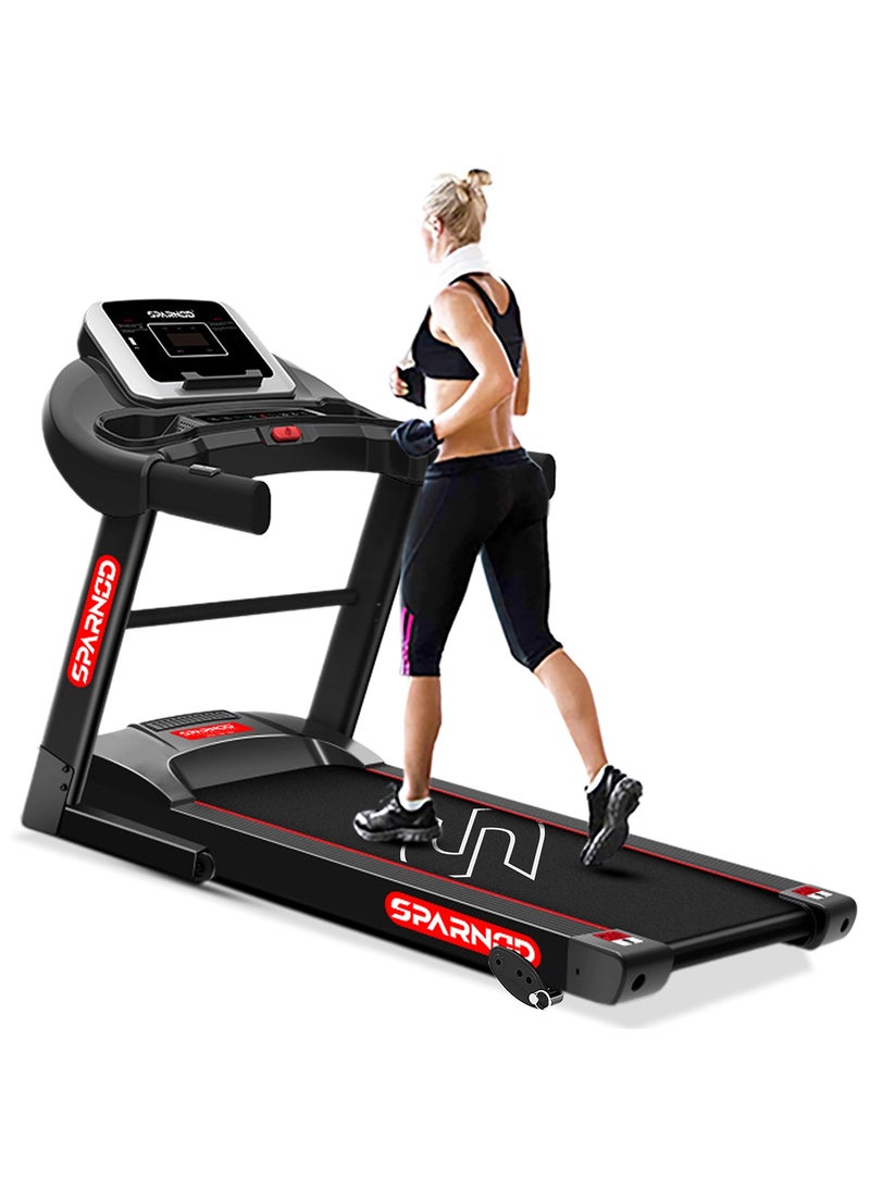 Sparnod Fitness STH-1250 (3 Hp Peak) Automatic Motorised Treadmill For Home Use | Speed-12Km/Hr | Max User Weight 100 Kg | 3 Level Manual Incline | Warranty 1 Year - Image 1