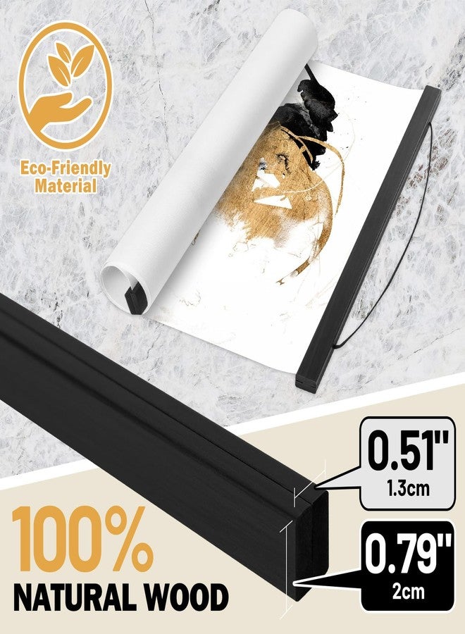 بينجيا إطار ملصقات Benjia مقاس 8x10 و8x12 و8x18، علاقة إطار مغناطيسية من الخشب الخفيف للصور الفوتوغرافية واللوحات الفنية المطبوعة على القماش (4 عبوات، 8 بوصات، أسود) - Image 2
