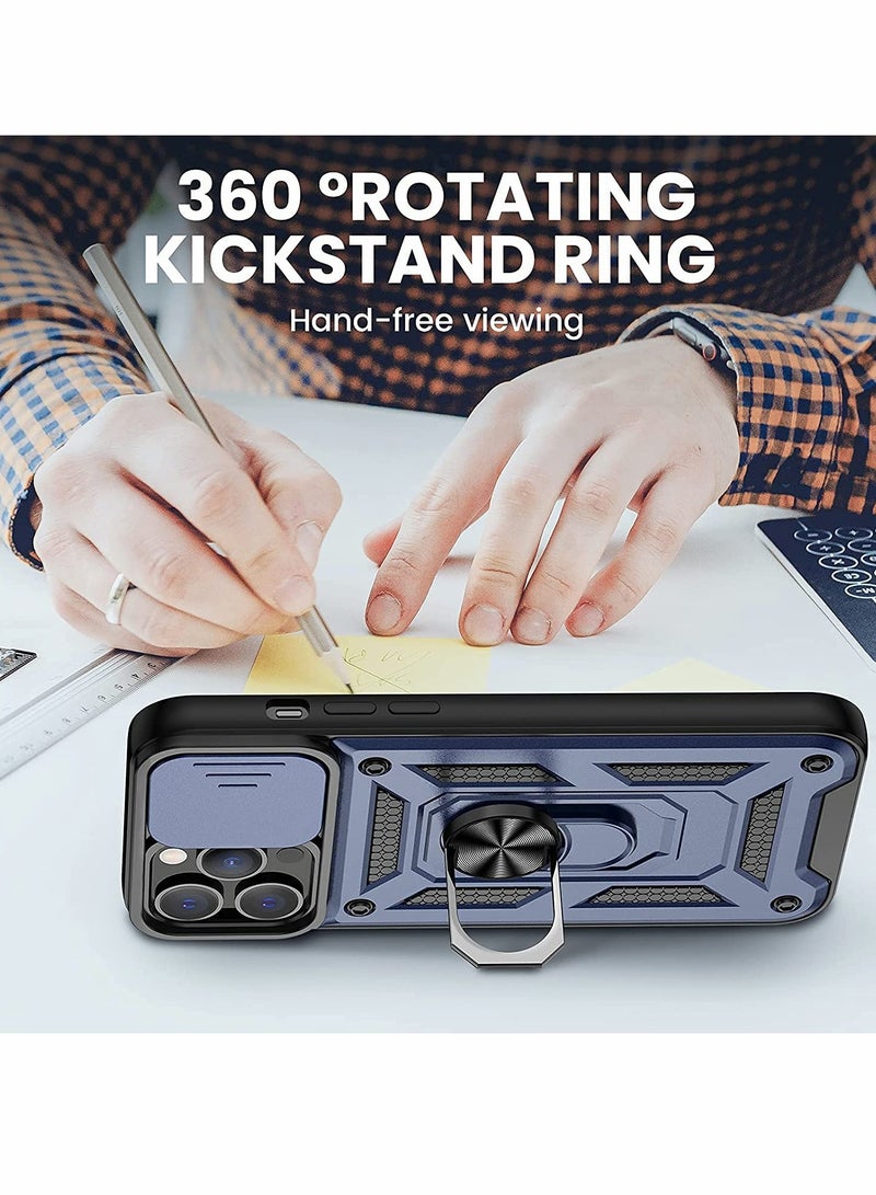 Excefore Built-in 360° Rotate Ring Stand Magnetic Cover Case for iPhone Pro 13 Pro Max - Image 5