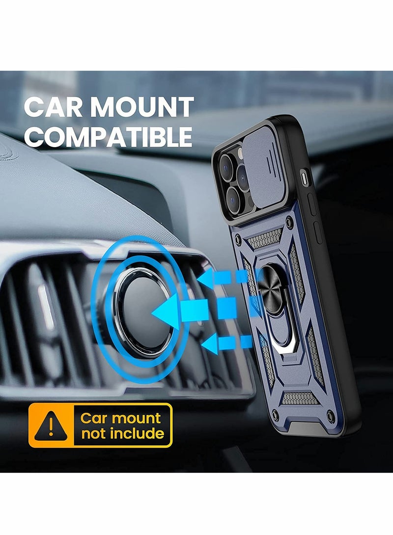 Excefore Built-in 360° Rotate Ring Stand Magnetic Cover Case for iPhone Pro 13 Pro Max - Image 2