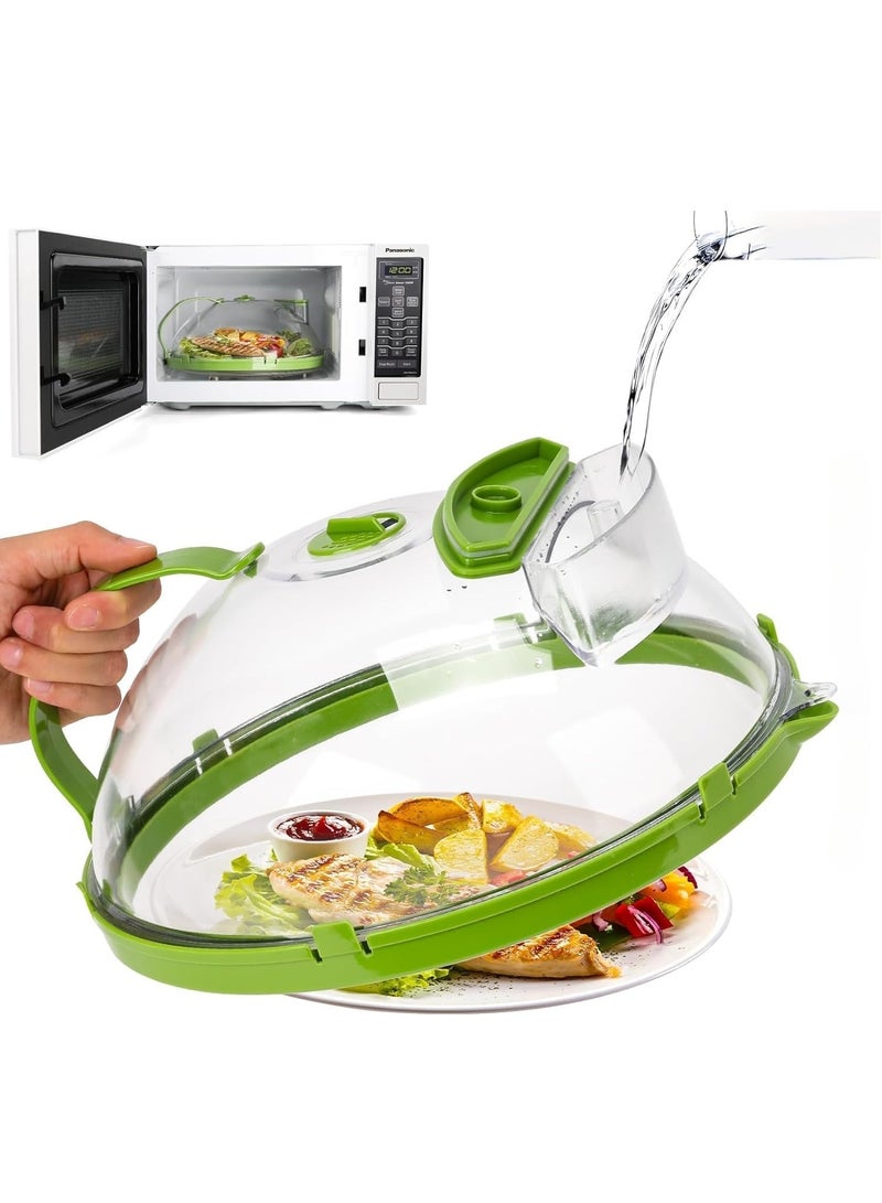 Microwave Plate Cover 25cm 10 inches Food Cover for Microwave Oven with Steam Vents and Water Storage Box Microwave Food Cover Microwave Cover for Food BPA Free - Image 1