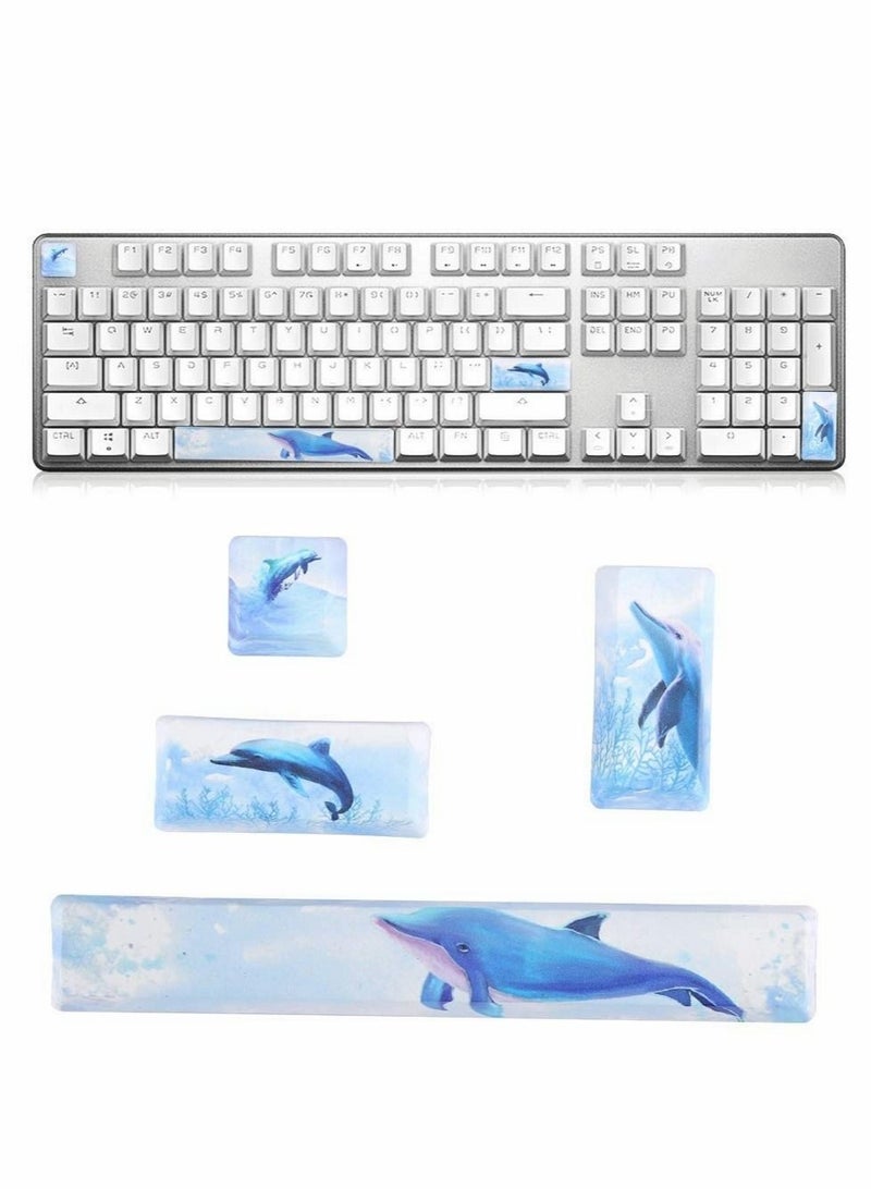 Captaintech Keycap, game mechanical keyboard space keycap general computer keyboard cap landscape painting PBT4 key space 6.25U ESC - Image 4