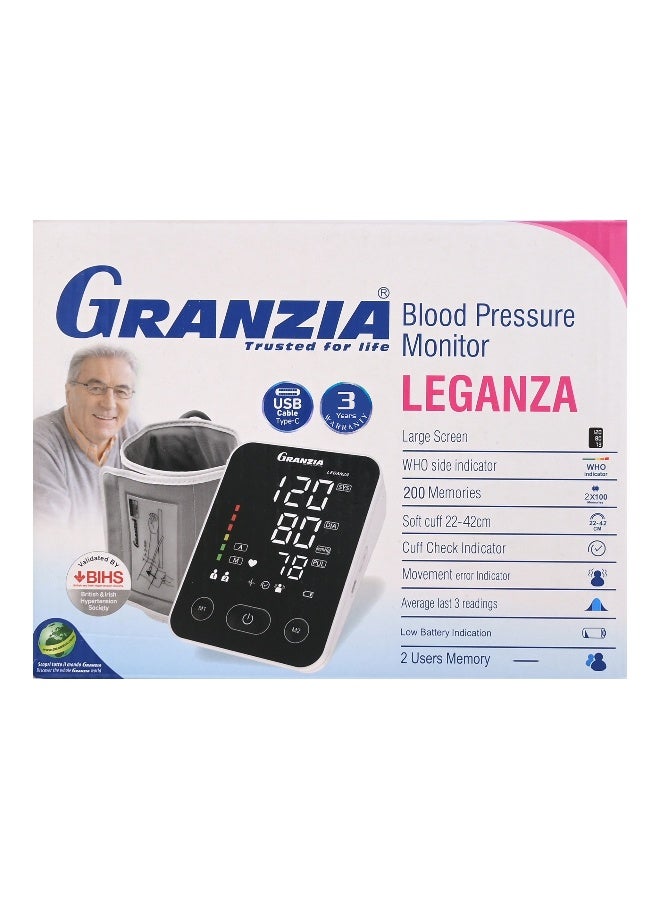  جرانزيا جرانزيا ليجانزا – جهاز رقمي لقياس ضغط الدم من الذراع مع شاشة كبيرة وكُفة مريحة (٢٢–٤٢ سم)، يدعم مستخدمين، يحفظ ٢٠٠ قراءة، مؤشر ألوان لتصنيف النتائج، شحن سريع عبر USB-C، معتمد طبياً ومضمون ٣ سنوات - Image 5