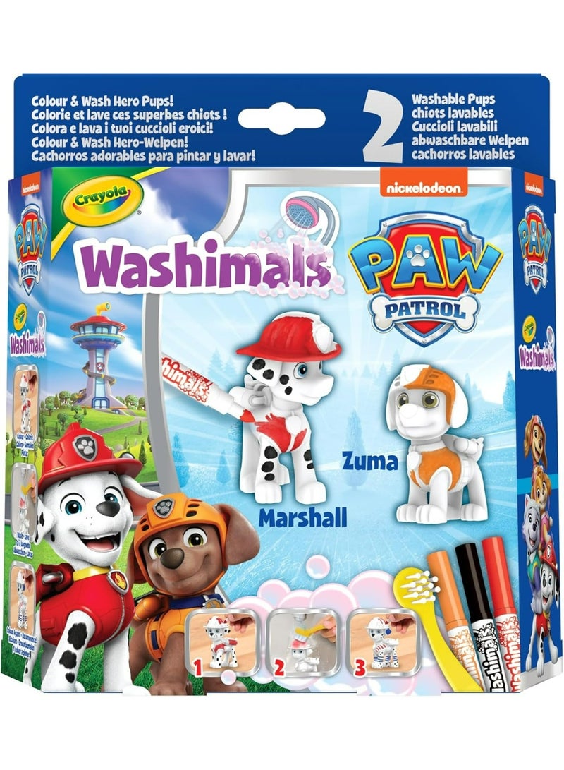 CRAYOLA - Washimals Paw Patrol Activity Set with 2 Puppies, 3 Washable Felt Tip Pens and Brush, Game and Gift for Children, from 3 Years - Image 3