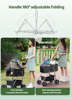 Pet Stroller 3 in 1 Folding Dog Cat Jogger Stroller for Medium Small Dogs Cats Lightweight Travel Stroller with Cup Holder Cat Pram Pushchair Buggy Travel Carrier Pets Strolling Cart Trolley - pzsku/ZFD61113FB6A497F9BB53Z/45/_/1731058305/770effab-b492-4f8c-a62c-b9caba0f6b0b