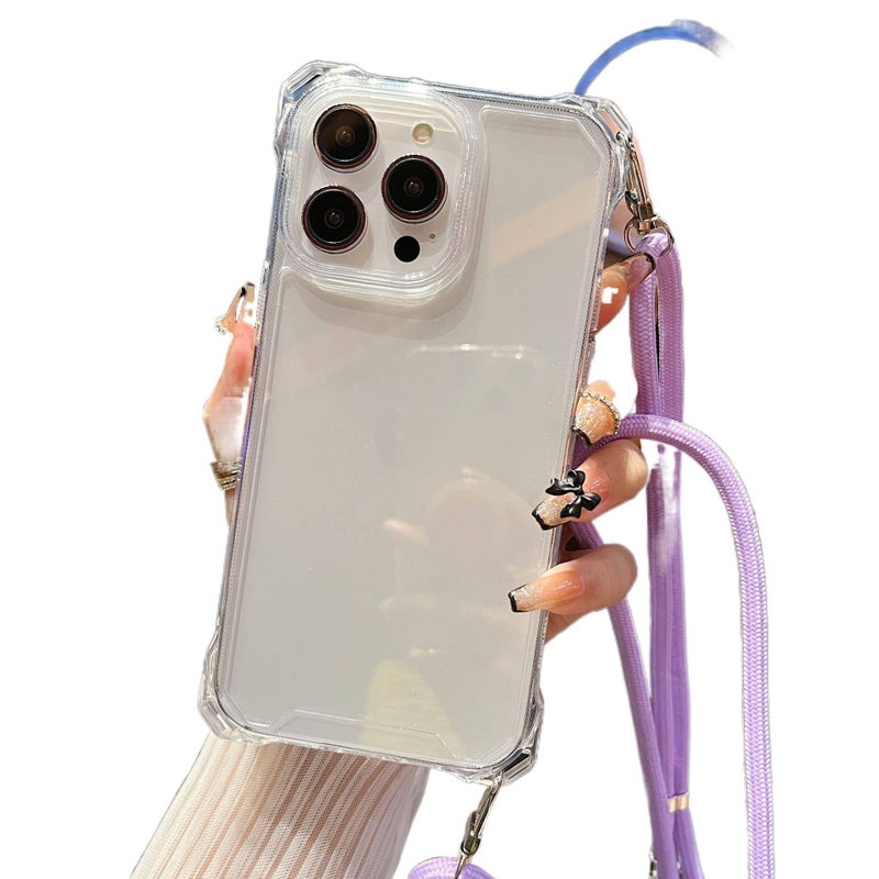 غطاء واقي | شفاف | مقاوم للصدمات لـ iPhone 14 / 14 Plus / 14 Pro / 14 Pro Max | حماية من السقوط | حبل تعليق - Image 1
