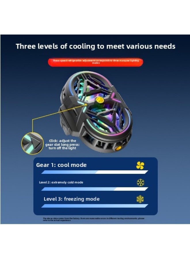 2024 Anchor Mobile Phone Radiator RS3 Streamer Dual-core Three-gear Semiconductor Refrigeration Ultra-quiet Live Broadcast-Color:RS3 Top Equipped With Dual-Core Radiator-Magic Night Black (Streaming Third Gear Digital Display Double 1/4 Screw Type-C Ultra Quiet  - Image 3