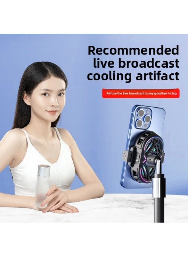 2024 Anchor Mobile Phone Radiator RS3 Streamer Dual-core Three-gear Semiconductor Refrigeration Ultra-quiet Live Broadcast-Color:RS3 Top Equipped With Dual-Core Radiator-Magic Night Black (Streaming Third Gear Digital Display Double 1/4 Screw Type-C Ultra Quiet  - Image 4