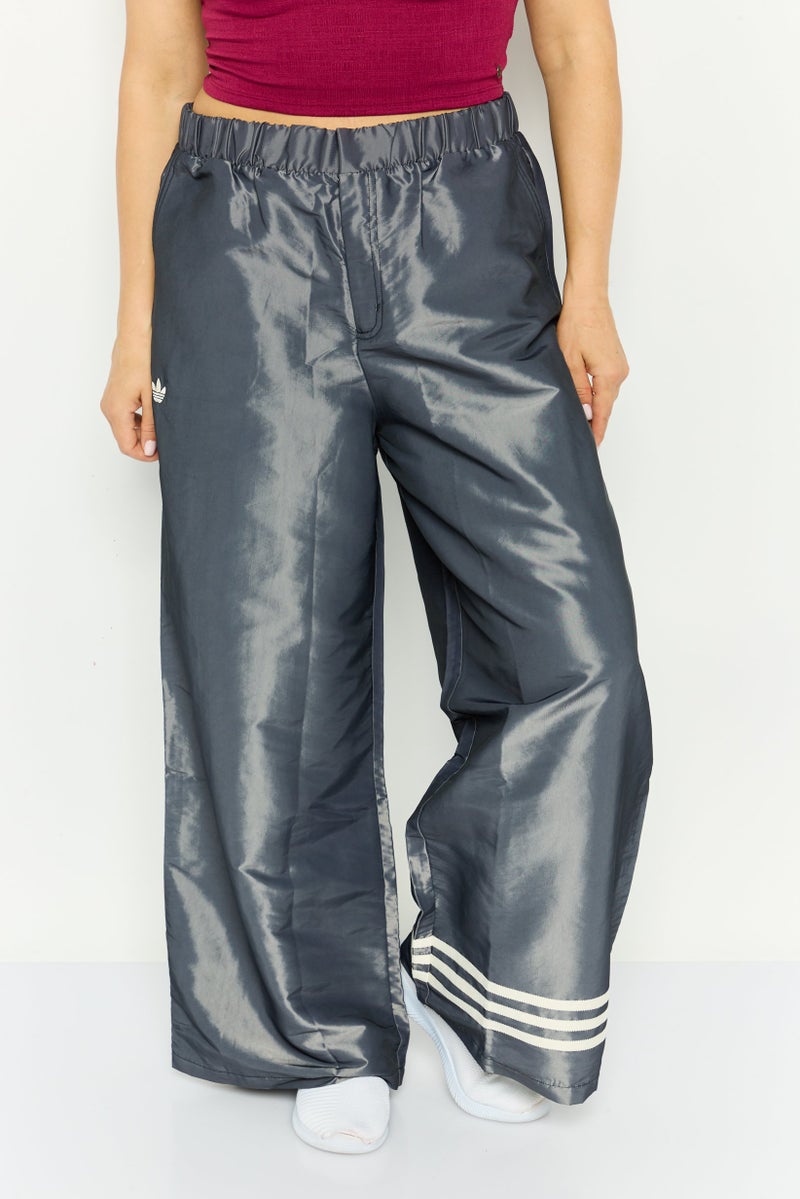 adidas Originals Women Loose Fit Wide Leg Outdoors Pants, Grey - Image 1