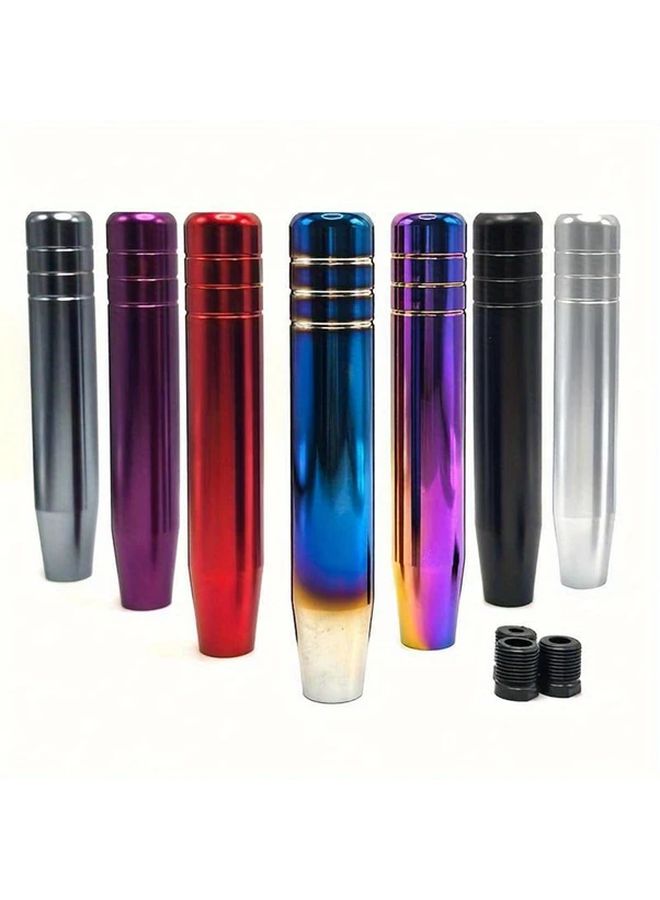7 09 Inch Purple Aluminum Gear Shift Knob Easy Install With 3 Adapters For Manual Cars - Image 1