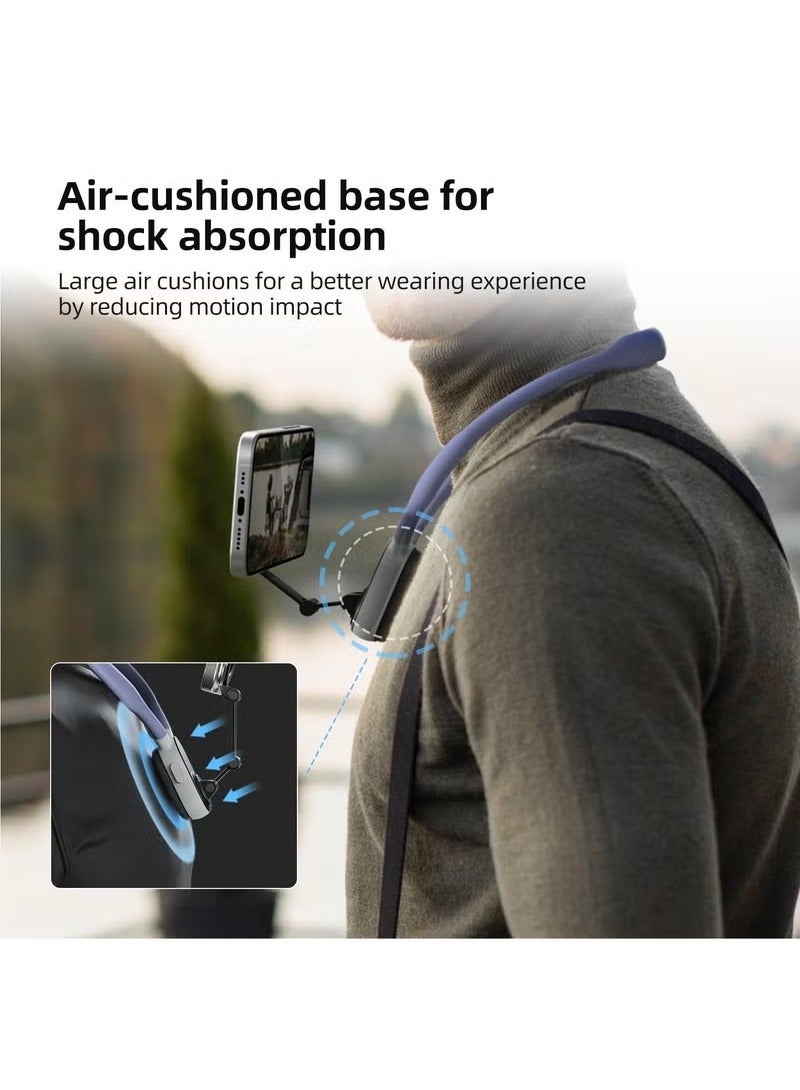 TELESIN Magnetic Neck Mount for Phones, Cell Phone Holder Stand Hanging on Neck POV/Vlog Selfie Hand Free Necklace Phone Strap Video Recording for iPhone 15 14 13 12 Series Android Phones  - Image 3