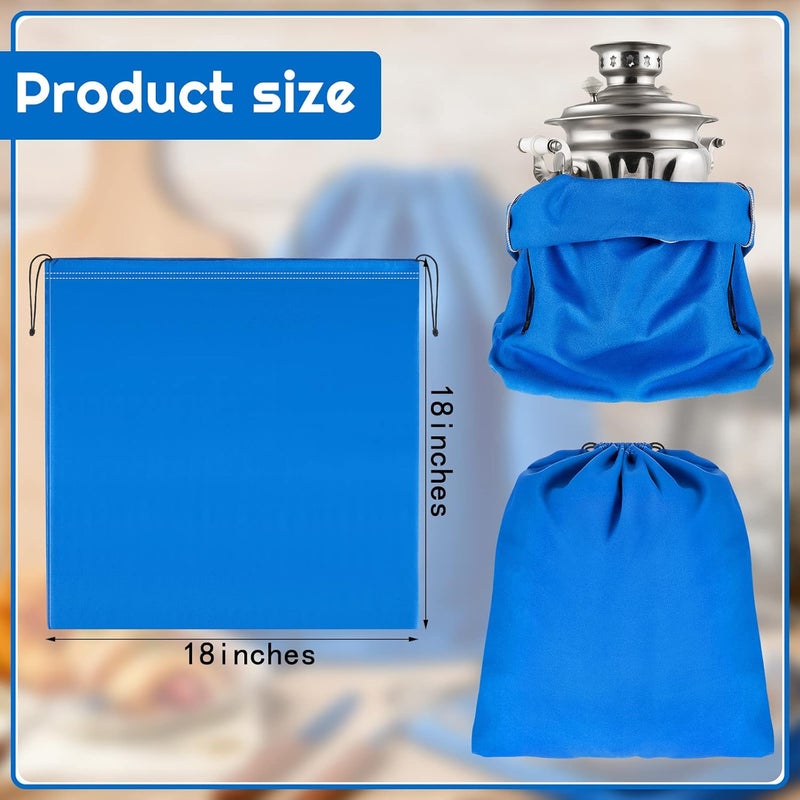 Shappy 2 Pieces Anti Tarnish Cloth Bag for Silver Storage 18 x 18 Inch Fabric Silver Protection Bags for Jewelry Flatware Trays Blue - Image 2