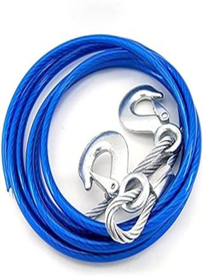 Volbit Heavy Duty Tow Ropes 4M 7 Tons Wire Cable High Strength Hook Steel Wire Trailer Car Emergency Towing Rope