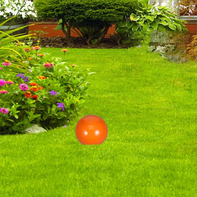 Polished Stainless Steel Gazing Ball 200mm Orange Reflective Garden Mirror Sphere Outdoor Lawn Decoration - Image 5
