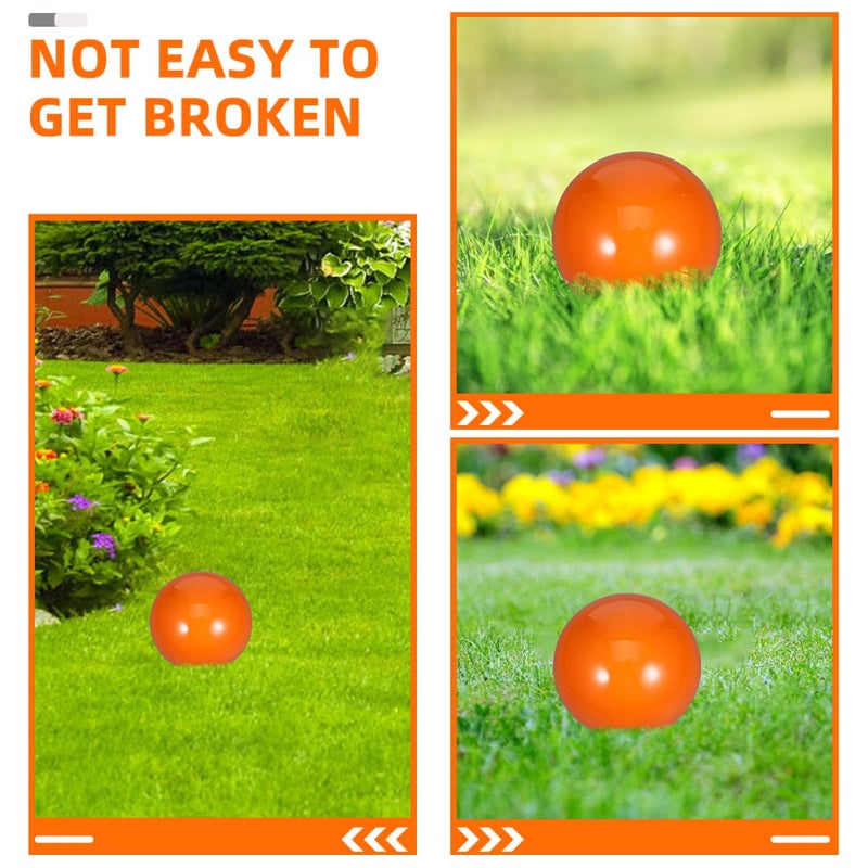 Polished Stainless Steel Gazing Ball 200mm Orange Reflective Garden Mirror Sphere Outdoor Lawn Decoration - Image 4