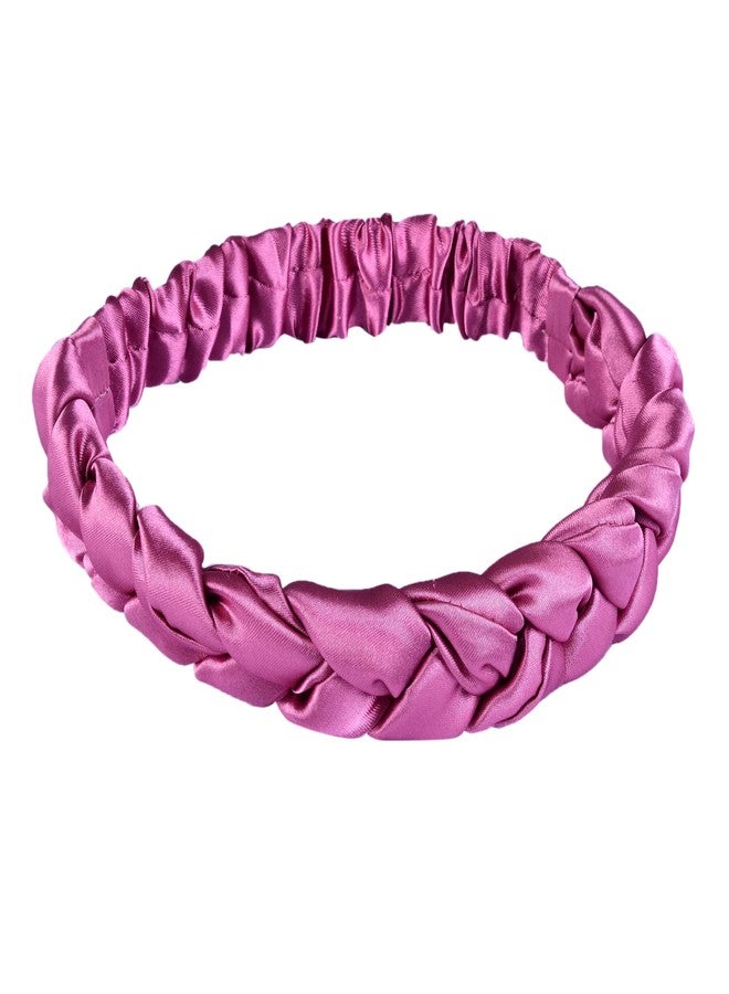 Nnr Premium Satin Silk Braided Head Bands For Girls, Pack Of 1 Pcs-Onion Pink - Image 2