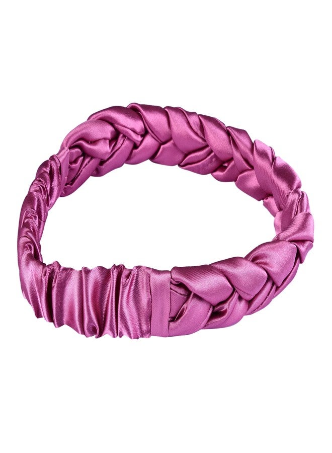 Nnr Premium Satin Silk Braided Head Bands For Girls, Pack Of 1 Pcs-Onion Pink - Image 3