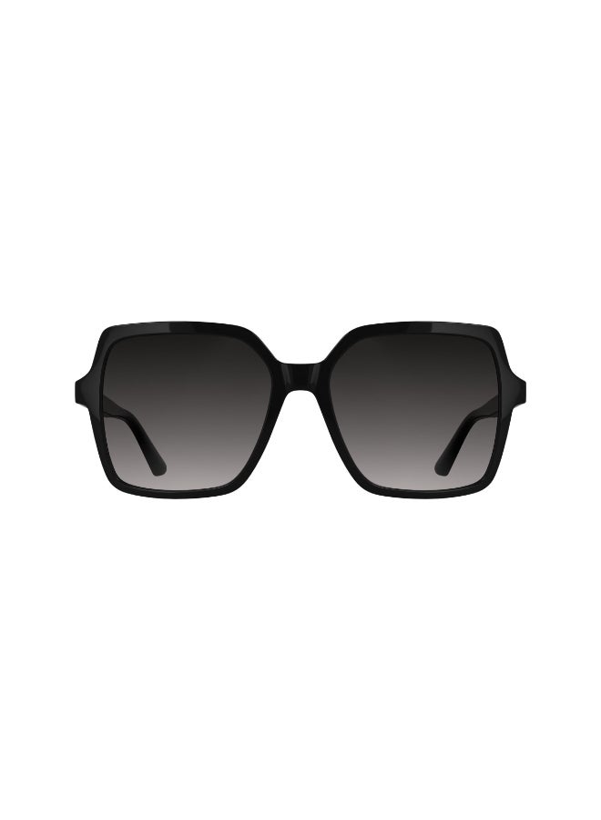 CALVIN KLEIN نظارات شمسية كاملة الإطار من كالفن كلاين CK25537S 5617 (001) باللون الأسود - Image 1