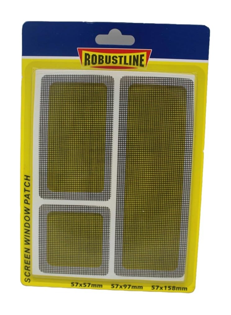 ROBUSTLINE Window Screen Repair Patch Kit – Self-Adhesive Mesh Patches for Quick Fixing of Tears & Holes – Durable Screen Tape for Windows, Doors, and Patio Screens (Patch Set)  - Image 2