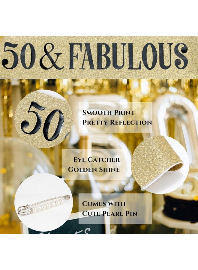 Hapdoo 50th Birthday Decorations, 50th Birthday Sash and Tiara for Women, Happy 50th Birthday Decorations for Women, 50 and Fabulous Birthday Decorations, 50 Birthday Decorations Birthday Crown for Women - Image 3