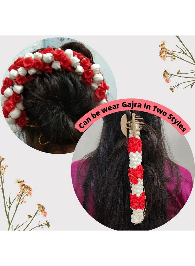 Curated Cart Gajra Artificial Jasmine Mogra Flower Hair Gajra Juda Decoration Phool for Women, Juda Bun Realistic Hair Accessory for Girls & Women (Pack of 6 - Multicolor Gajra) - Image 4