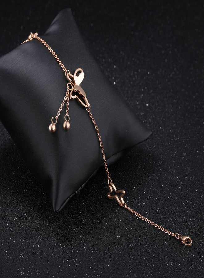 ASHMITA Fashion Ankle Bracelet For Women Rose Gold Butterfly Foot Chain Adjustable Jewelry - Image 4