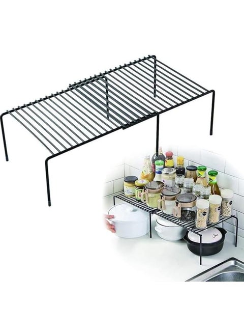 Expandable Storage Rack, Spice Racks Set of  Kitchen Countertop Organizer Shelf, Cabinet Shelf Organizers Storage Rack Space Riser, Pantry Cupboard Shelf Home Organization and Storage