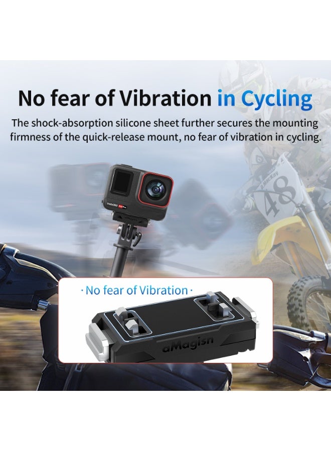 aMagisn Magnetic Quick Release Base Mount Compatible with Insta360 X5/Ace Pro 2 – Lightweight 16g Adapter with Strong Magnet, Anti-Vibration Silicone Pad, Snap Lock for Stable Mounting – Action Camera Accessory - Image 5