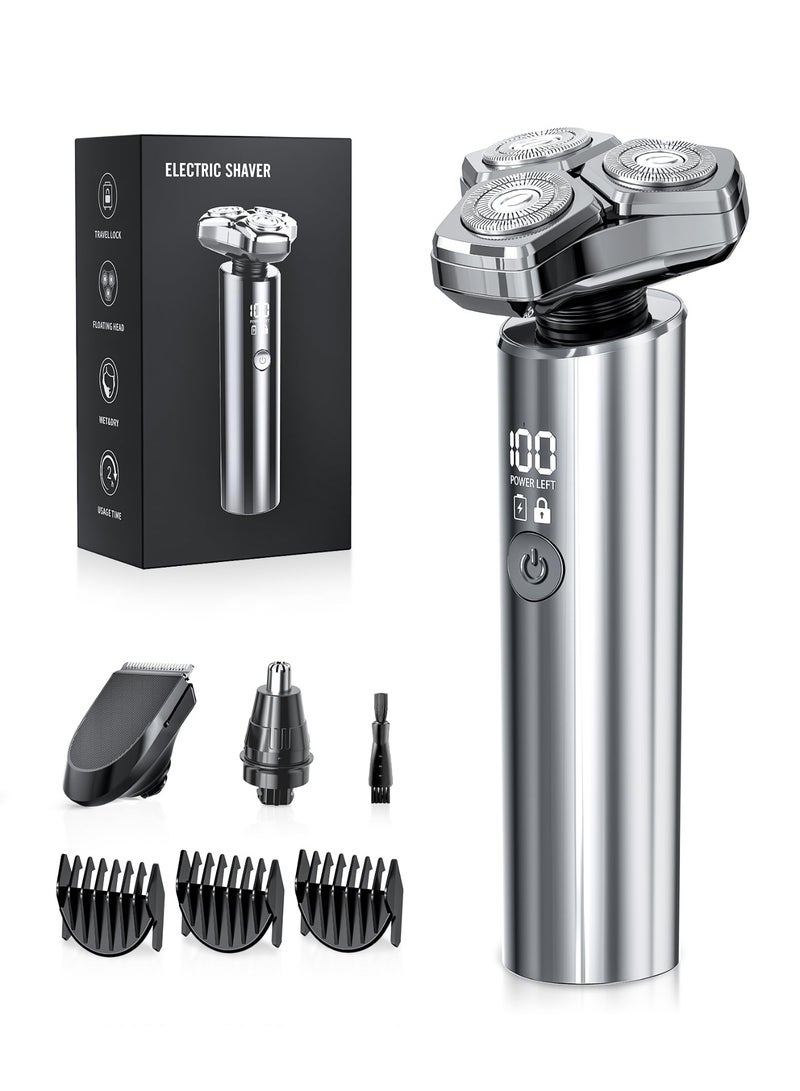 Electric Razor for Men，10,000RPM High-Speed Motor, IPX8 Waterproof, 𝐔𝐩𝐠𝐫𝐚𝐝𝐞𝐝 𝐂𝐮𝐫𝐯𝐞𝐝 𝐑𝐚𝐳𝐨𝐫 𝐅𝐨𝐢𝐥，USB Fast Charging, Quick Charge & Travel Lock，Gifts for Father's Day - Image 1