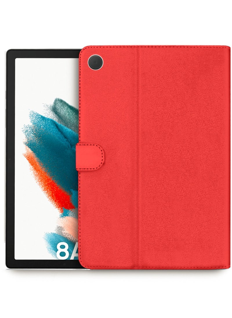 OMAKER - جراب ذكي عالي الجودة من الجلد مع غطاء حماية كامل مع حامل مغناطيسي لجهاز Samsung Galaxy Tab A8 مقاس 10.5 بوصة 2021 - أحمر - Image 1