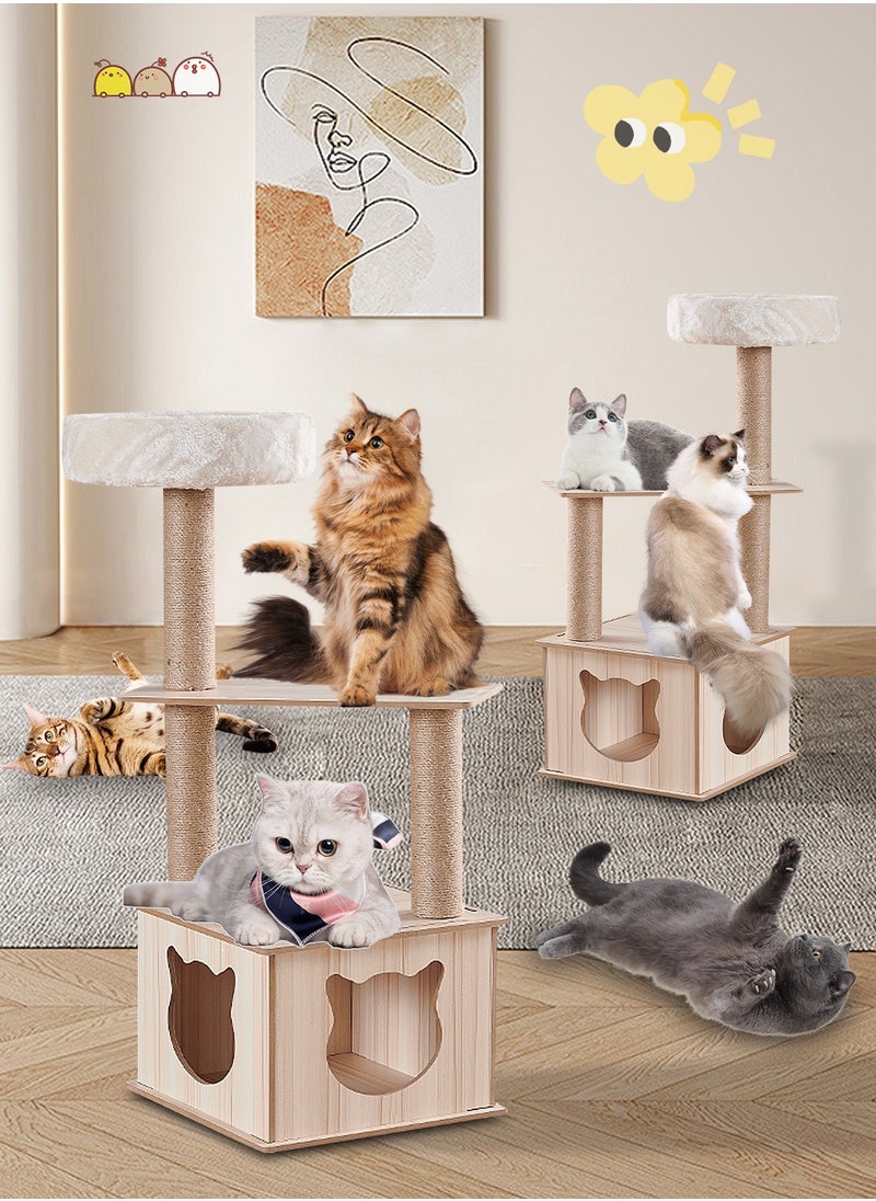 Kidle - Cat Climbing Frame Cat Tree Cat Cat House Cat Jumping Platform Cat Scratching Board Cat Nest Sisal Cat Scratching Post Cat Toys - Image 1