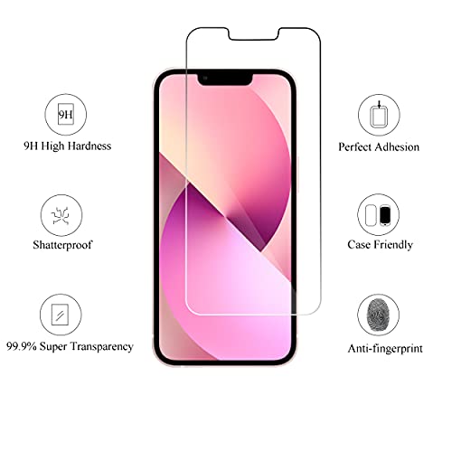 Ailun 2 Pack Screen Protector for iPhone 13 mini [5.4 inch] Display 2021 with 2 Pack Tempered Glass Camera Lens Protector,[9H Hardness]-HD - Image 2