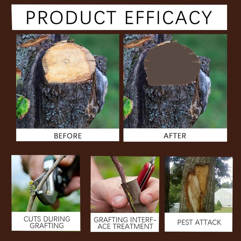 Zriechs Tree Wound Pruning Sealer,Tree Wound Dressing with Brush, Bonsai Cut Paste, Trees Grafting Supplies, Pruning Sealer for Bonsai, Fruit Trees, Roses (1 PCS,100 g) - Image 2