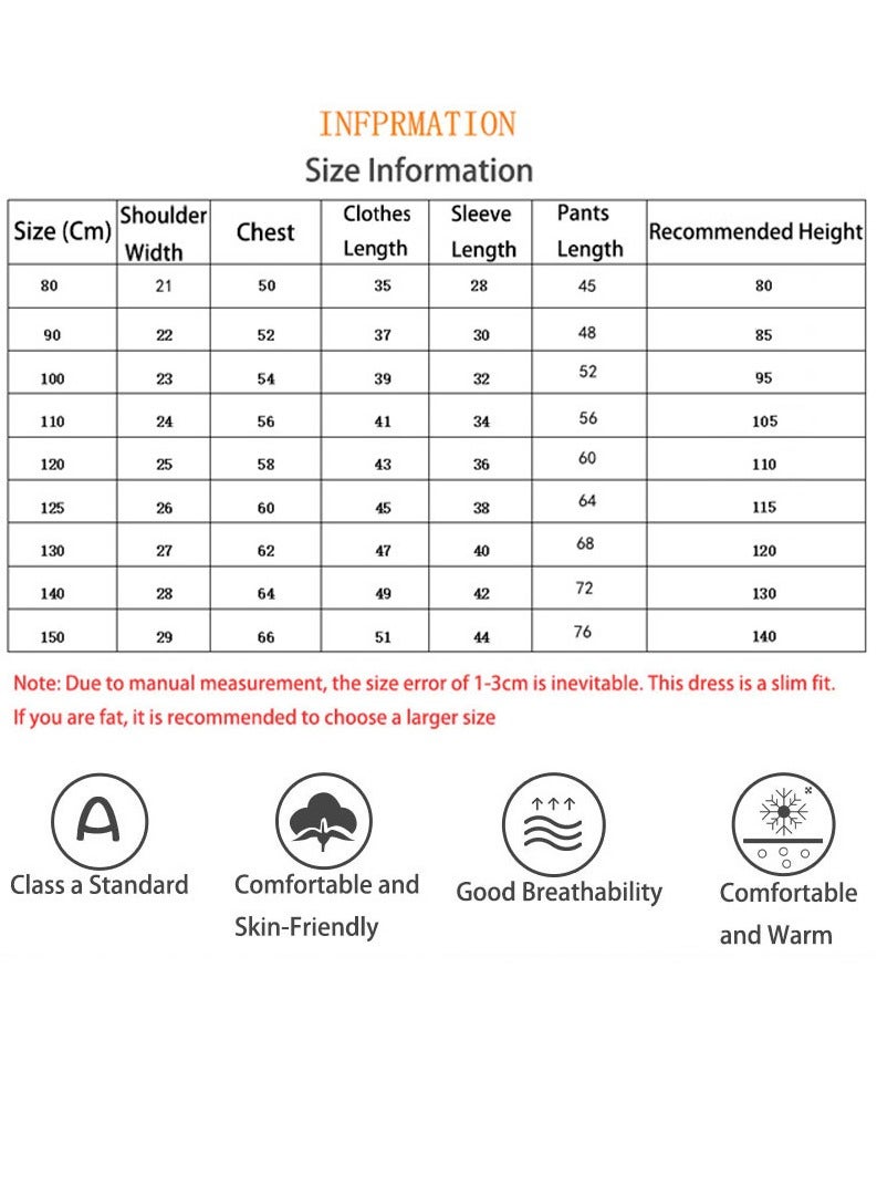 VUCATIN Kids Thermal Underwear Set Thermal Long Johns Top & Bottom Set Winter children Thermal Base Layer Interior Long Warm sleepwear (Penguin) - Image 5