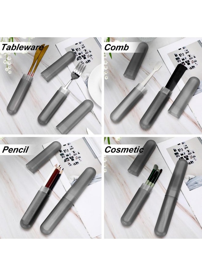Sieral 90 Pack Travel Toothbrush Case Holder Bulk Breathable Portable Toothbrush Storage Plastic Toothbrush Container For Home Outdoor Traveling Trip Camping, 8 X 1.2 Inch (Gray)  - Image 4