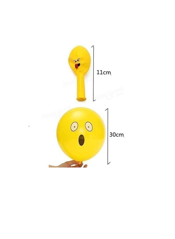 100 Pcs Smile Face Yellow Color Emoji Balloons, 12 Inches Giant Latex Balloons, For Party, Birthday, Holiday Decoration - Image 3